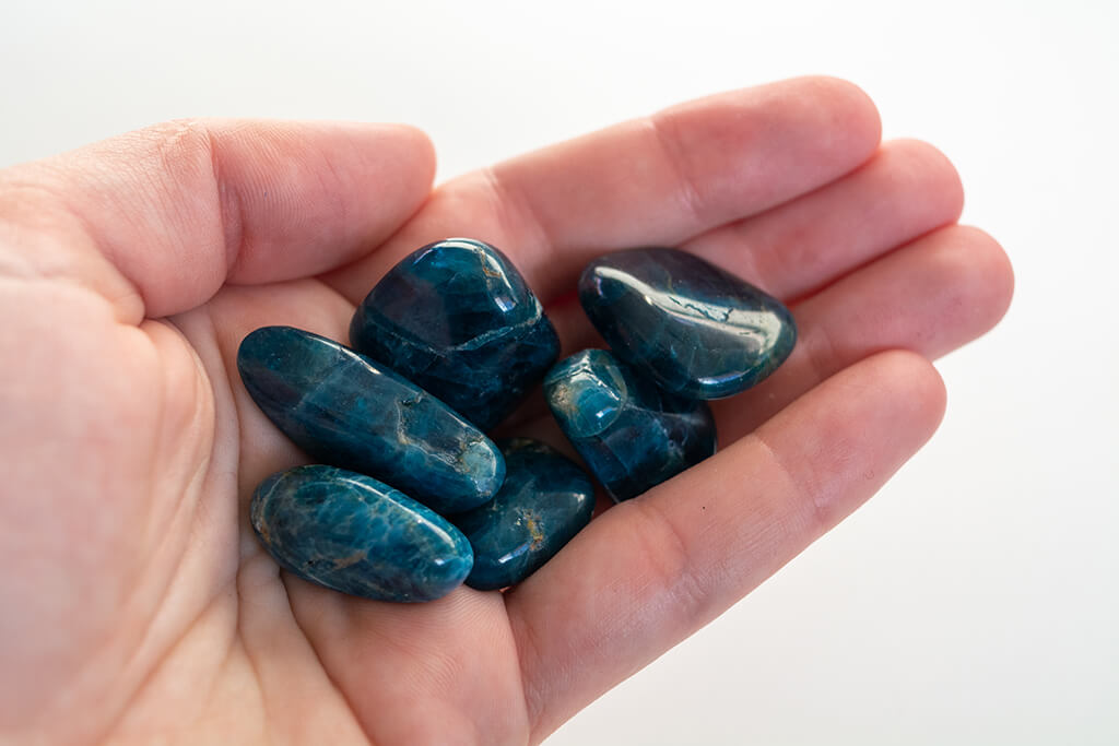 Blue Apatite Crystal small tumble stones | CRYSTAL embroidery Co Perth & Fremantle WA