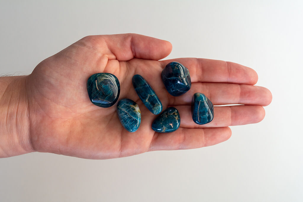 Blue Apatite Crystal small tumble stones | CRYSTAL embroidery Co Perth & Fremantle WA